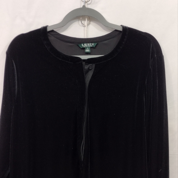 Lauren Ralph Lauren Velvet Top Women's XL Black 90s Y2K Retro Vintage - Picture 2 of 9
